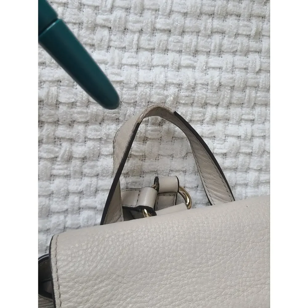 Michael Kors Pebbled Leather Backpack in Light Cream with Gold Hardware